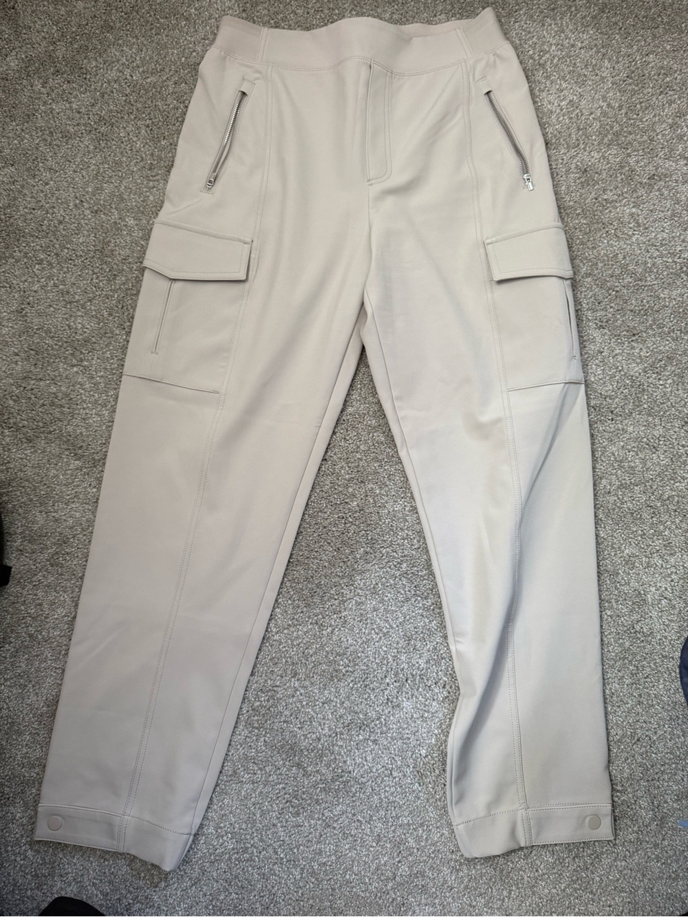 Athleta Cargo Jogger Pants in Light Beige